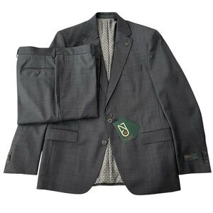 Ted Baker London NEW Men’s 44R 38R Jake Wool Two Button Suit Charcoal Gray $595